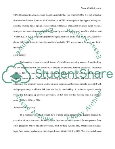 Linux MUOS, Principle Features of a Multi-User Operating System