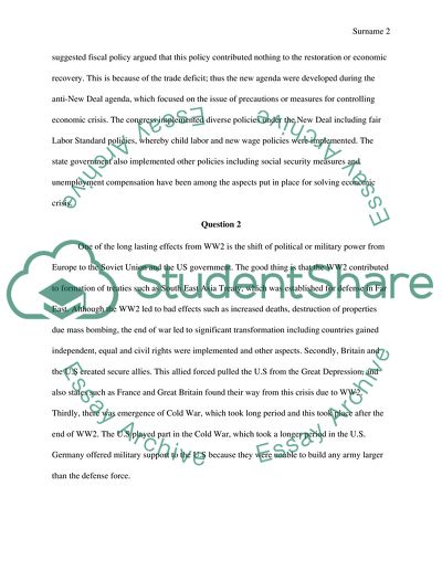 Two questions of us history