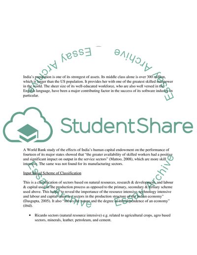 Present Structure of the Indian Economy