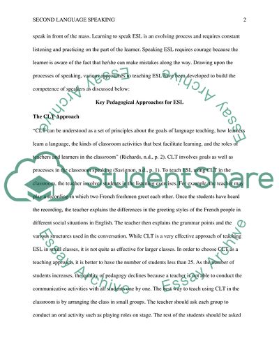 Second Language Speaking