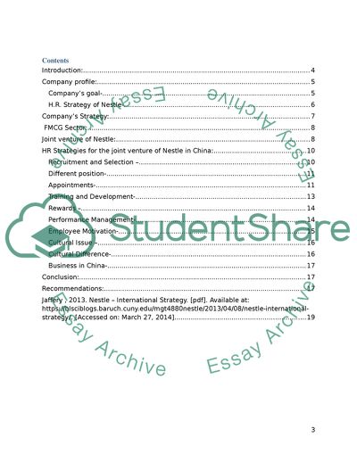 Evaluating an International Human Resource Strategy - Human Resource Department of Nestle