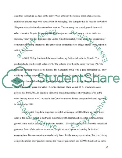 Strategy for Introducing a New Product - Tetley Tea