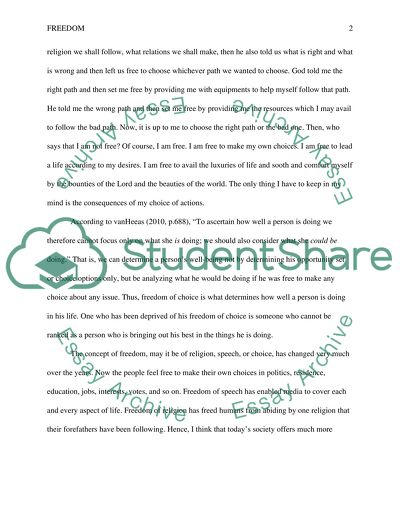 The Concept of Freedom