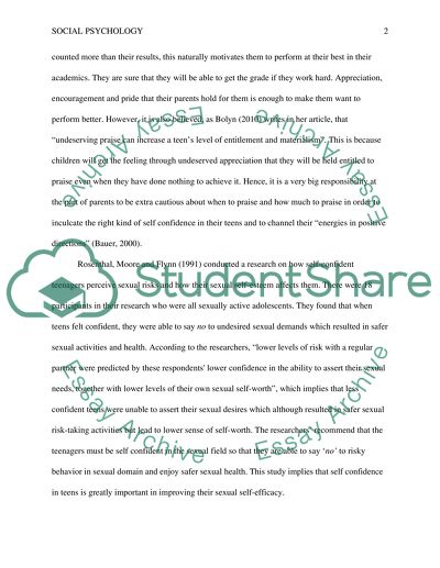 Self confidence issues in teens