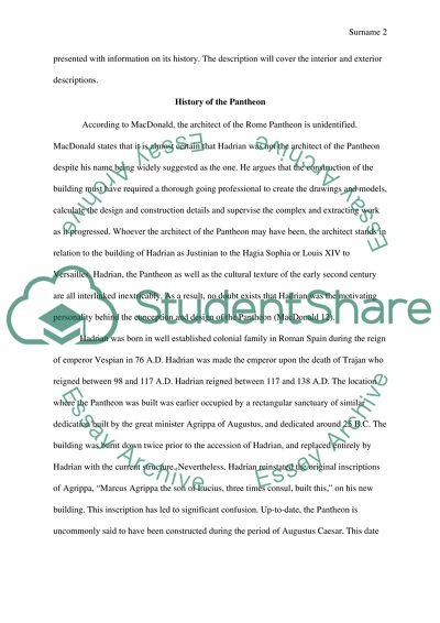 The History and Description of the Pantheon