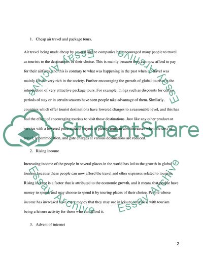 The Reasons for the Increase in Global Tourism