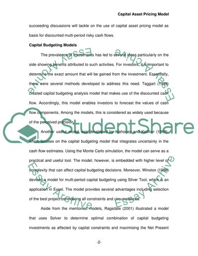Capital Asset Pricing Model