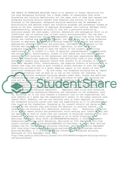 Workplace Bullying Behaviors