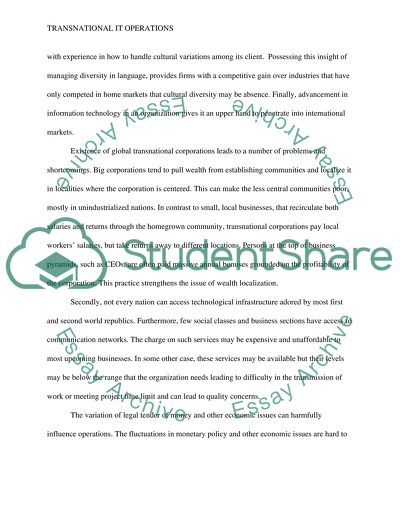 Transnational IT Operations