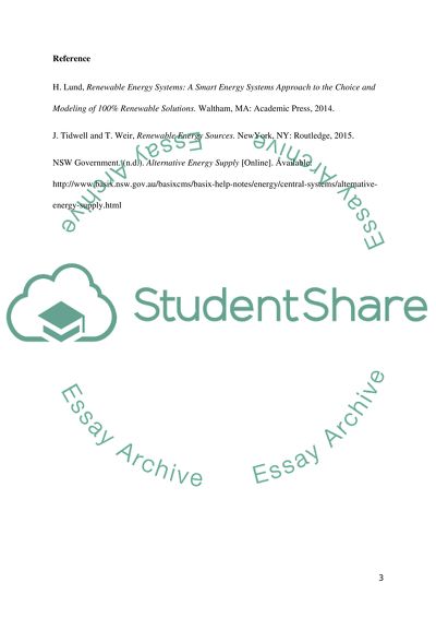 Develop Alternative energy supply system