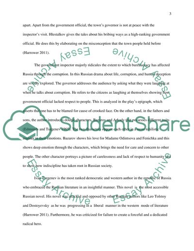 The Historical Value of Fathers and Sons by Turgenev and Inspector General by Gogol