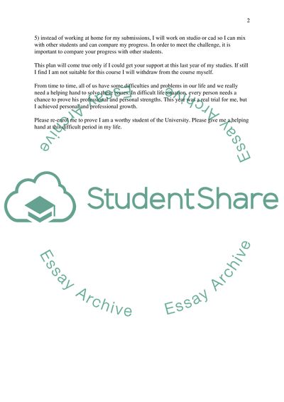 Letter Requesting university to allow the reenrolment of the student who has failed the subject twice