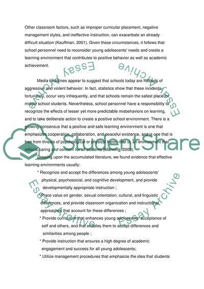 Creating Positive Environment for Learning