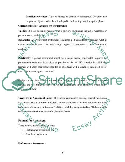 Assessing Learning from Instruction
