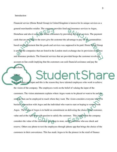 Financial Service - Home Retail Group