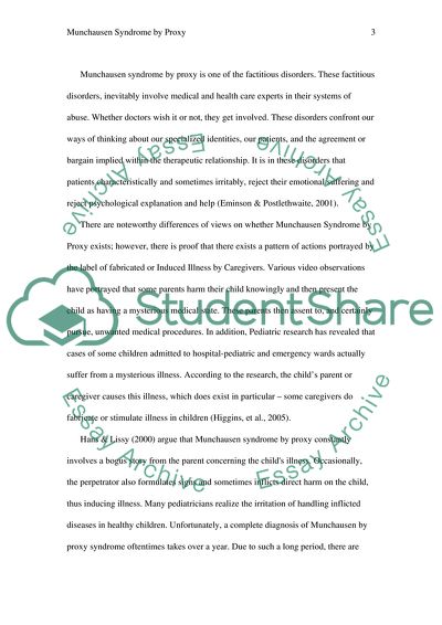 Munchausen Syndrome by Proxy