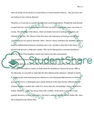 How Does the Film Beloved Related to Sociological Theory and the Real World