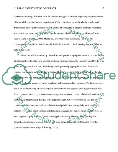 Nursing Observations of Clients