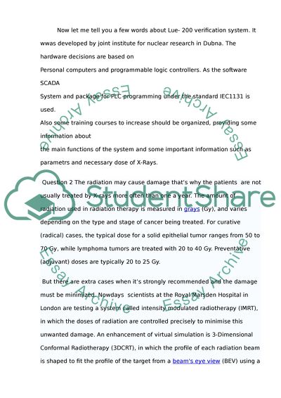 health and radiation essay