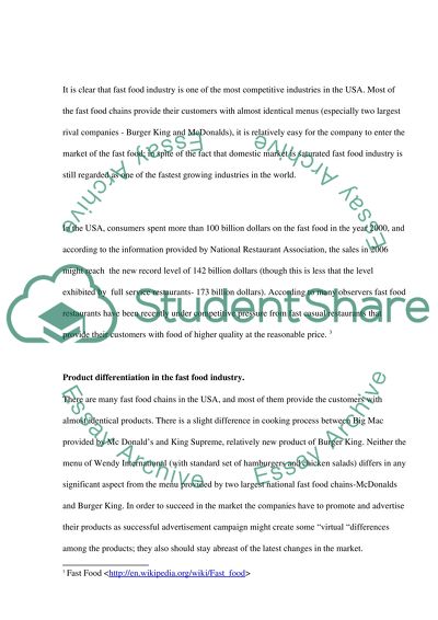 Monopolistic Competition in Fast Food Business