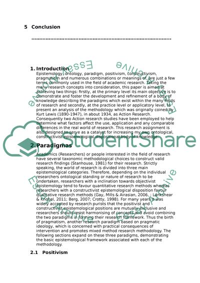 Describing the Paradigms Which Exist Now