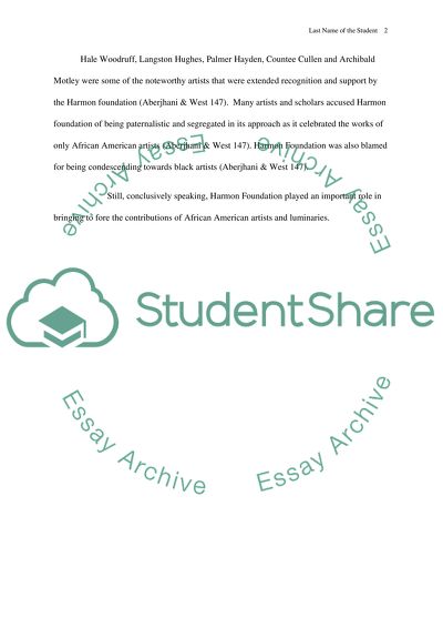 The Harlem Renaissance and the Harmon Foundation