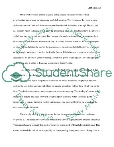 Global Warming in South Florida