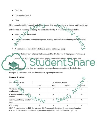 Careful Observation in Order to Assess the Learning Needs and Achievements of Pupils