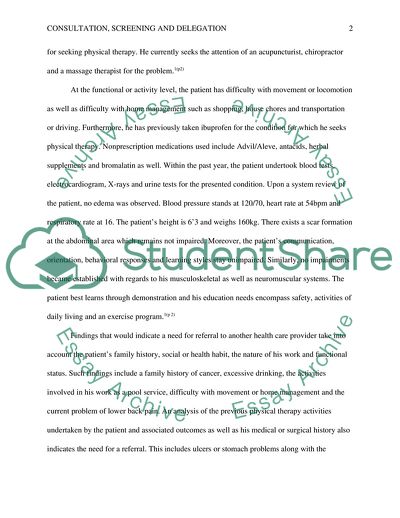 Consultation, Screening, and Delegation