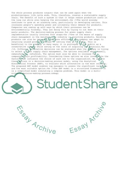 Advanced Methods for Decision Support for Sustainability