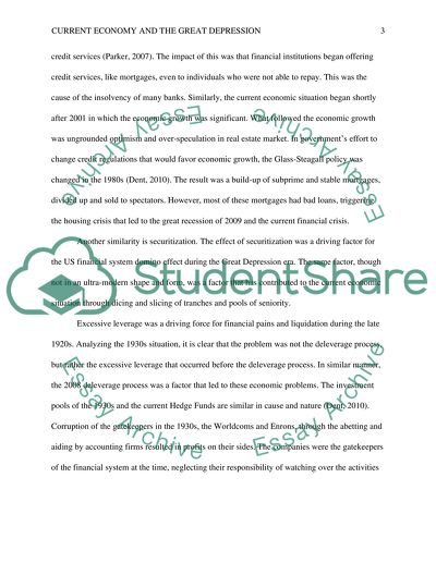 Current Economy and The Great Depresson