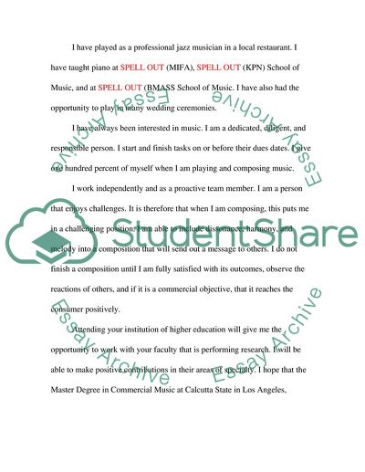 Master Degree in Commercial Music