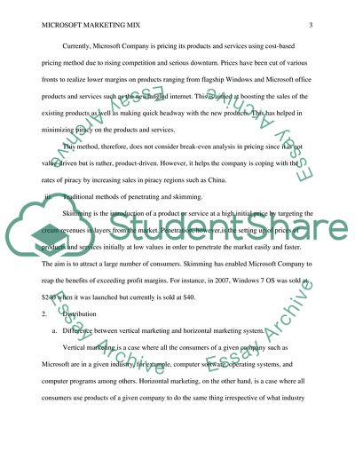 Microsoft Marketing Mix