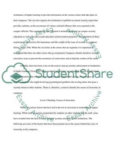 Safety in the University Campus