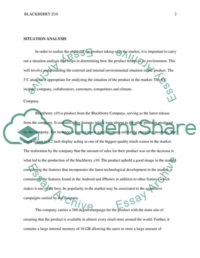 Evaluating Tactics and Competitors of Blackberry Z10