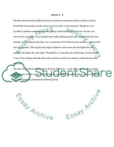 Data Warehouse and Formal OLAP Tool