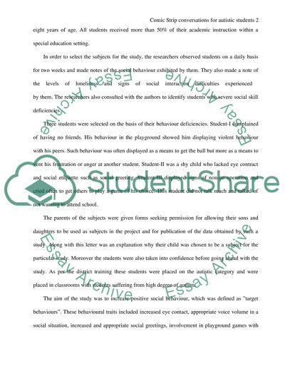 Comic Strip conversations for autistic students