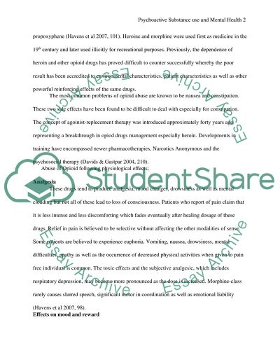 Psychoactive Substance Use and Illicit Opioid Use and Mental Health in Hong Kong