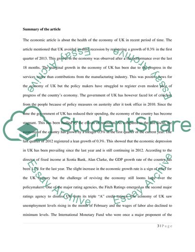 Analyzing Economic Health of the UK