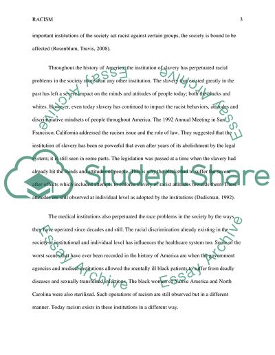 Institutional Racism in American Society