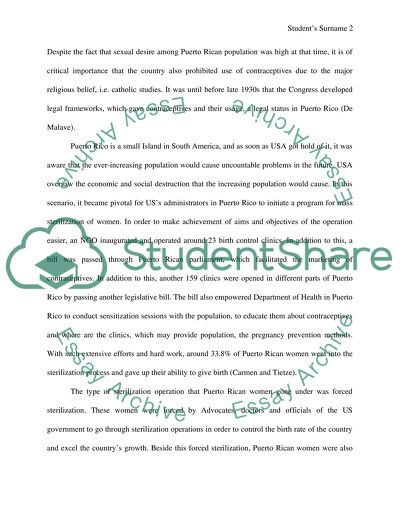 Mass sterilization of women in Puerto Rico