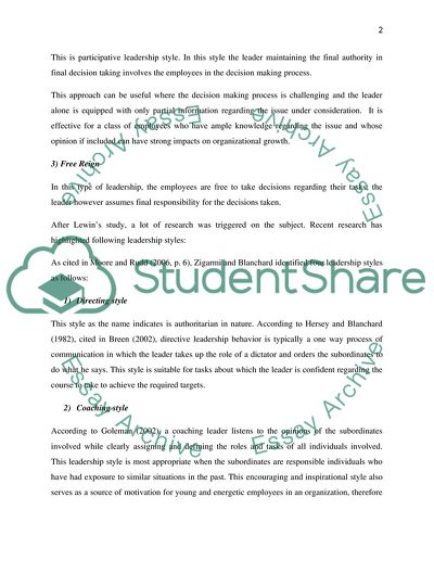 Evaluation and Analysis of the Leadership Styles under Specific Circumstances