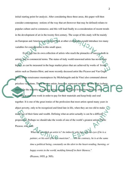 The Commercialisation And Development Of Art