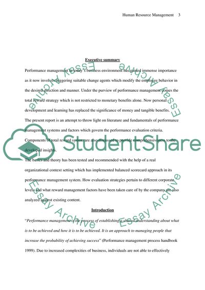 Reward and Performance in Human Resource Management