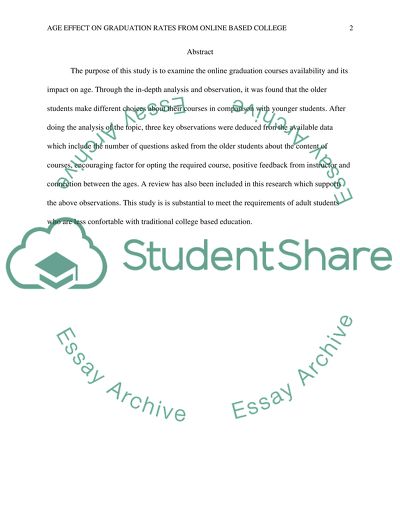 What Effects Does Age Have On Graduation Rates From Online Based College