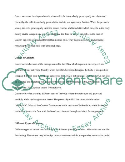 Chronic Disease Cancer