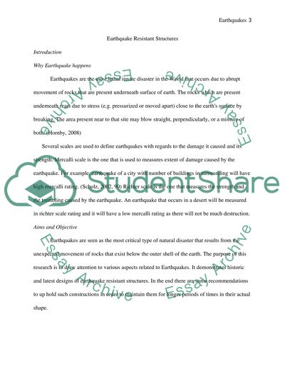 Earthquake Resistant Structures