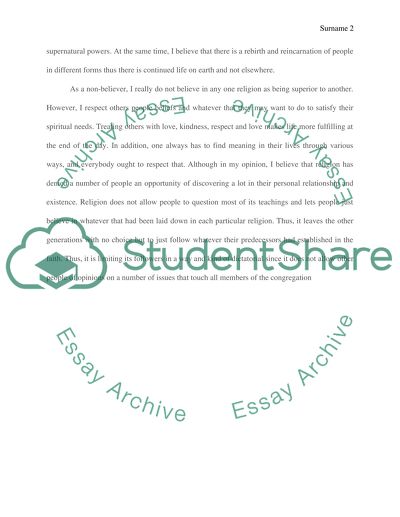 World Religion---If you are not religious, what are your views on religion