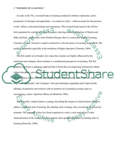 Learning style theory in post secondary education