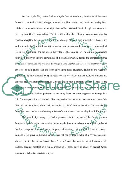 Isadora Duncan Research Paper